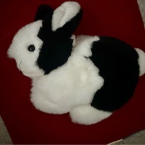 Black and white Bunny stuffed animal
